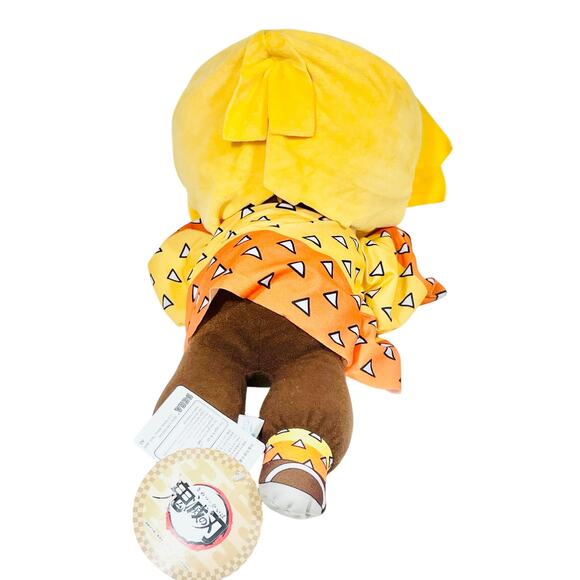 Demon Slayer Lay Down Plush Zenitsu Agatsuma Mega Jumbo Nesoberi Plush 40cm New - Picture 5 of 9